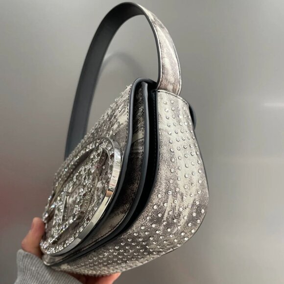 Diesel Grey Diamond Shoulder Bag - Picture 4 of 5